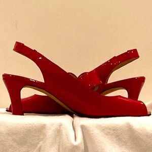 Anyi Lu Red Slingback Heels
